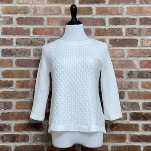 JACK by BB Dakota White Cable Knit Sweater- XS